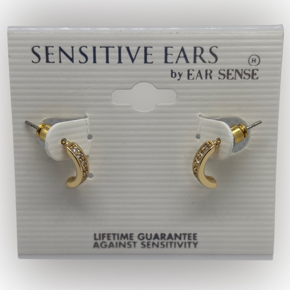 New Sensitive Ears by Ear Sense Gold & Sparkle Stud Earrings